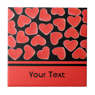 Sweet Hearts Black 'text' tile Fliese