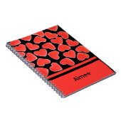 Sweet Hearts Black "Your Name" Notebook Notizblock (Rechte Seite)