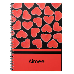 Sweet Hearts Black "Your Name" Notebook Notizblock