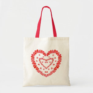 SWEET HEARTS Budget-Tasche + roter Griff Tragetasche