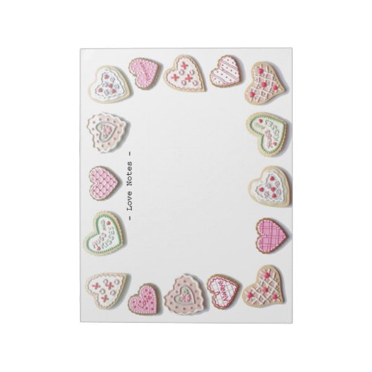Sweet Hearts Cookies Liebe Notes Notizblock (Rotiert)