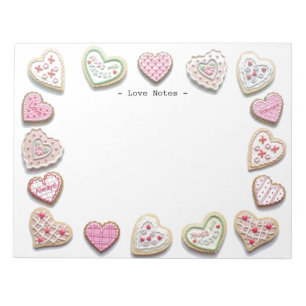 Sweet Hearts Cookies Liebe Notes Notizblock