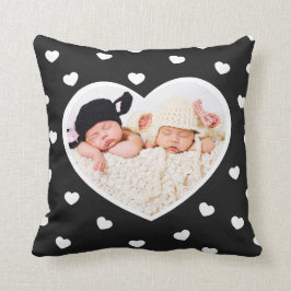 Sweet Hearts Custom Foto Kissen / Kohle
