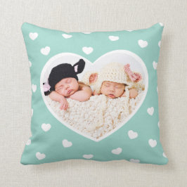 Sweet Hearts Custom Foto Kissen / Minze