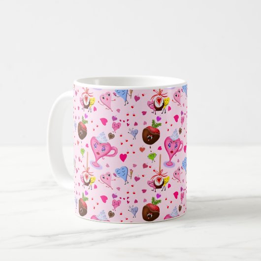 Sweet Hearts feiert überall Kaffeetasse (Vorderseite Links)