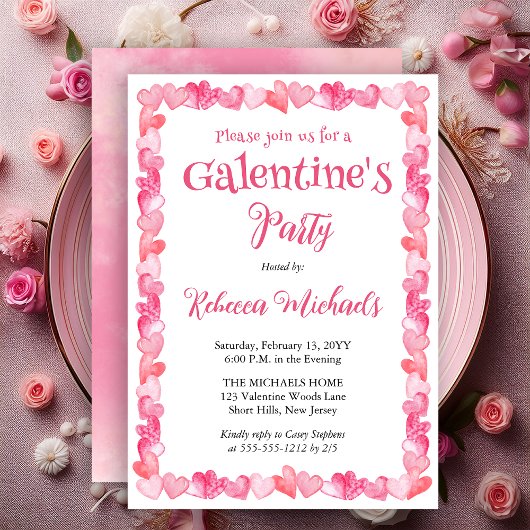 Sweet Hearts Frame Galentine's Day Party Einladung