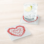 SWEET HEARTS Glass Beverage Coaster Glasuntersetzer (Schrägansicht)