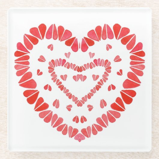 SWEET HEARTS Glass Beverage Coaster Glasuntersetzer (Vorderseite)