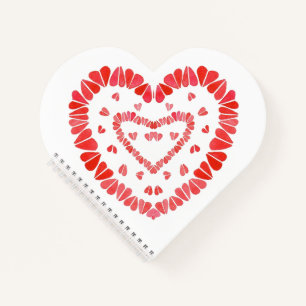 SWEET HEARTS Heart Shape Spiral Notebook Notizblock