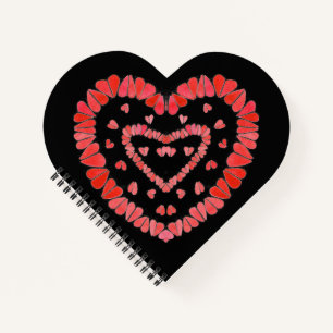 SWEET HEARTS II Heart Shape Spiral Notebook Notizblock