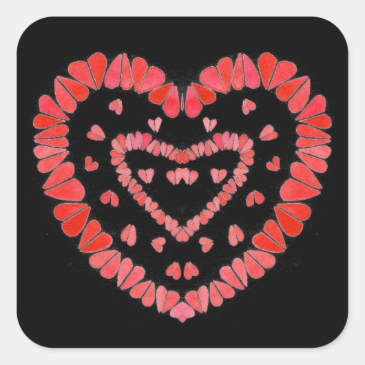 SWEET HEARTS II Large Square Stickers (Vorderseite)