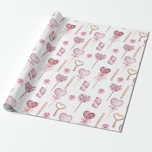 Sweet Hearts Muster Geschenkpapier (Ungerollt)
