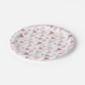 Sweet Hearts Muster Pappteller (Schrägansicht)