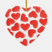Sweet Hearts 'Name & Date' Herz rot hinten Keramikornament (Vorne)