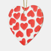 Sweet Hearts 'Name & Date' Herz rot hinten Keramikornament (Links)