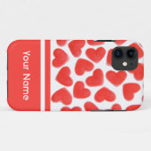 Sweet Hearts Name iPhone Case (Rückseite (Horizontal))