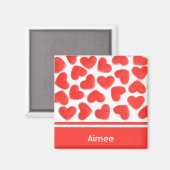 Sweet Hearts 'Name' Kühlschrankmagnet (Vorderseite/Rückseite)
