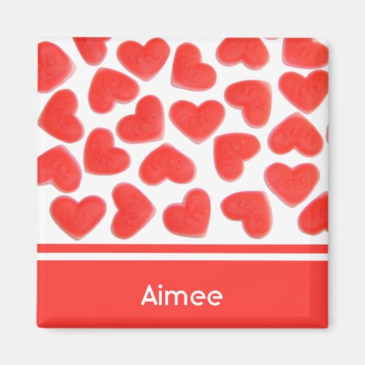 Sweet Hearts 'Name' Kühlschrankmagnet (Vorne)