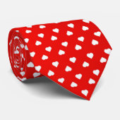Sweet Hearts Pattern Bright Red Krawatte (Gerollt)