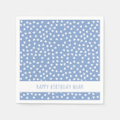Sweet Hearts Personalisiert Blue Geburtstagsparty Serviette (Vorderseite)