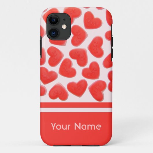 Sweet Hearts Pink Name iPhone Gehäuse Case-Mate iPhone Hülle (Rückseite)