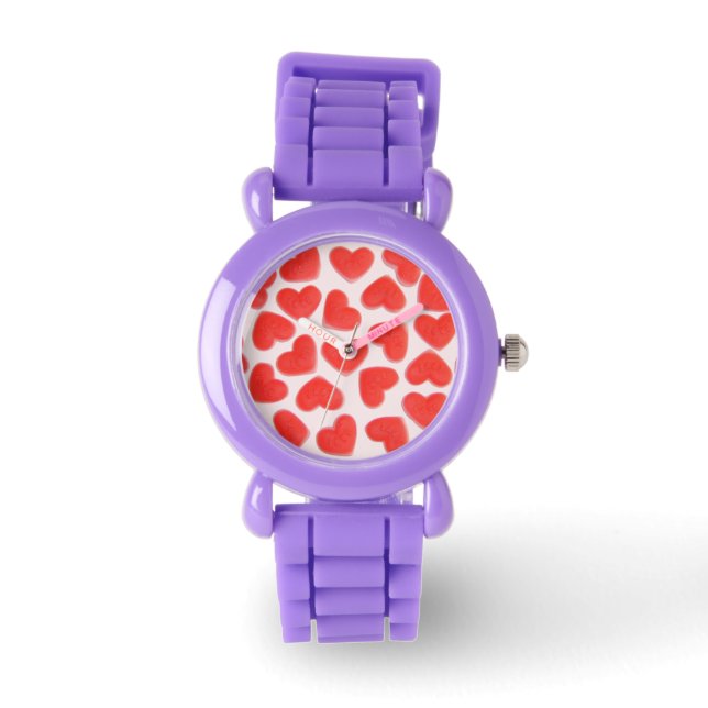 Sweet Hearts Pink Printwatch Armbanduhr (Vorderseite)