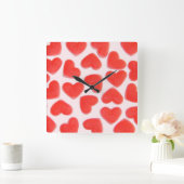 Sweet Hearts Pink Uhr Quadrat (Zuhause)