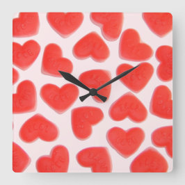 Sweet Hearts Pink Uhr Quadrat