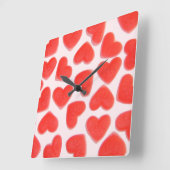Sweet Hearts Pink Uhr Quadrat (Winkel)
