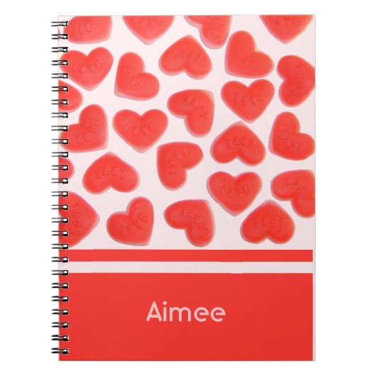 Sweet Hearts Pink "Your Name" Notebook Notizblock (Vorderseite)