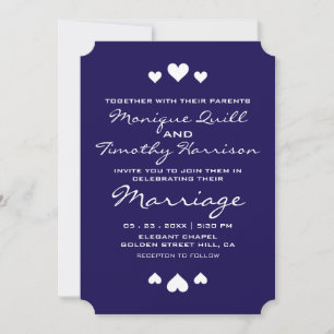 Sweet Hearts Royal Blue Wedding Einladung