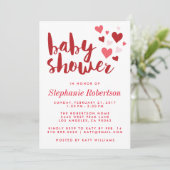 Sweet Hearts Stylish Baby Shower Einladung (Stehend Vorderseite)