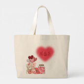 Sweet Hearts & Teddy Bear Valentine Bag Jumbo Stoffbeutel (Rückseite)