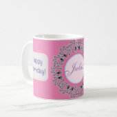 Sweet Hearts und Blumendesign Kaffeetasse (Vorderseite Links)