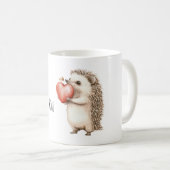 Sweet Hedgehog Love Heart Kaffeetasse (VorderseiteRechts)