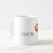 Sweet Hedgehog Love Heart Kaffeetasse (Vorderseite Links)