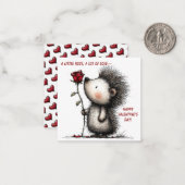 Sweet Hedgehog Valentine Card  Mitteilungskarte (Vorderseite/Rückseite Beispiel)