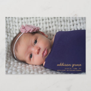 SWEET HELLO Geburtsankündigung // Imitats Gold Foi Ankündigung