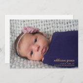 SWEET HELLO Geburtsankündigung // Imitats Gold Foi Ankündigung (Vorne/Hinten)