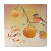 Sweet Herbst Niedlich Orange Persimmon Frucht & Bi Fliese (Vorderseite)