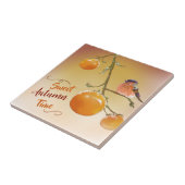 Sweet Herbst Niedlich Orange Persimmon Frucht & Bi Fliese (Seite)