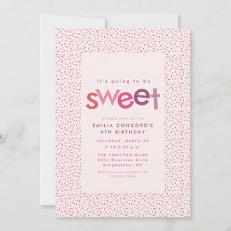 Sweet herzen und Sprinklen Rosa Geburtstagsparty Ankündigung