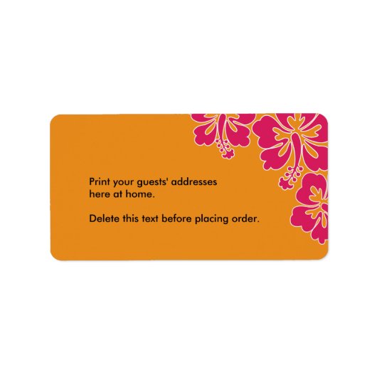 Sweet Hibiskus Wedding Custom Address Label Adressaufkleber (Vorne)