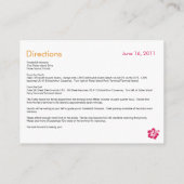 Sweet Hibiskus Wedding Directions Card Begleitkarte (Rückseite)