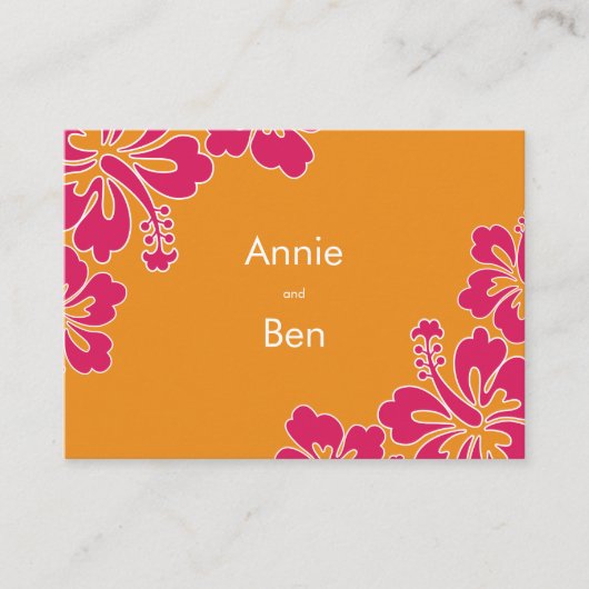 Sweet Hibiskus Wedding Directions Card Begleitkarte (Vorderseite)