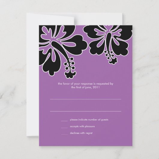 Sweet Hibiskus Wedding RSVP Card (Vorderseite)