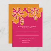 Sweet Hibiskus Wedding RSVP Card (Vorne/Hinten)