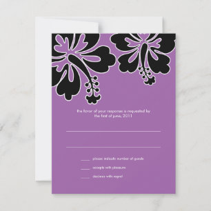 Sweet Hibiskus Wedding RSVP Card Karte