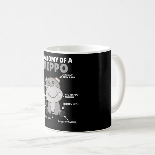 Sweet Hippo Statement Anatomie eines Hippo Kaffeetasse (VorderseiteRechts)