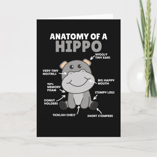 Sweet Hippo Statement Anatomie eines Hippo Karte (Vorderseite)